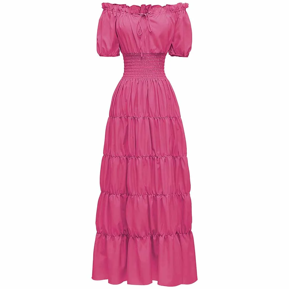 Costume Medieval Chemise Dress Pirate Peasant Dress Bohemian Long Dress For Women