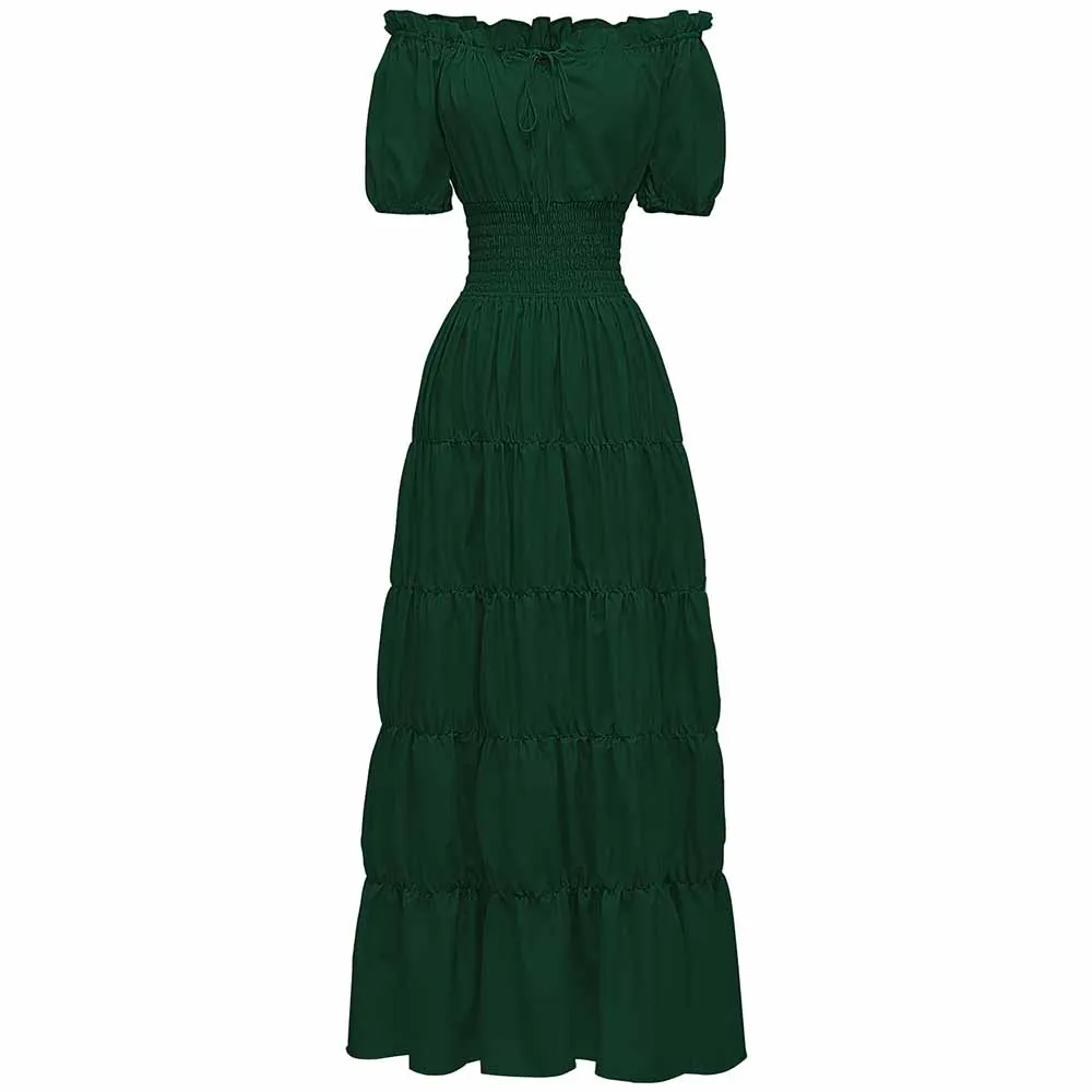 Costume Medieval Chemise Dress Pirate Peasant Dress Bohemian Long Dress For Women