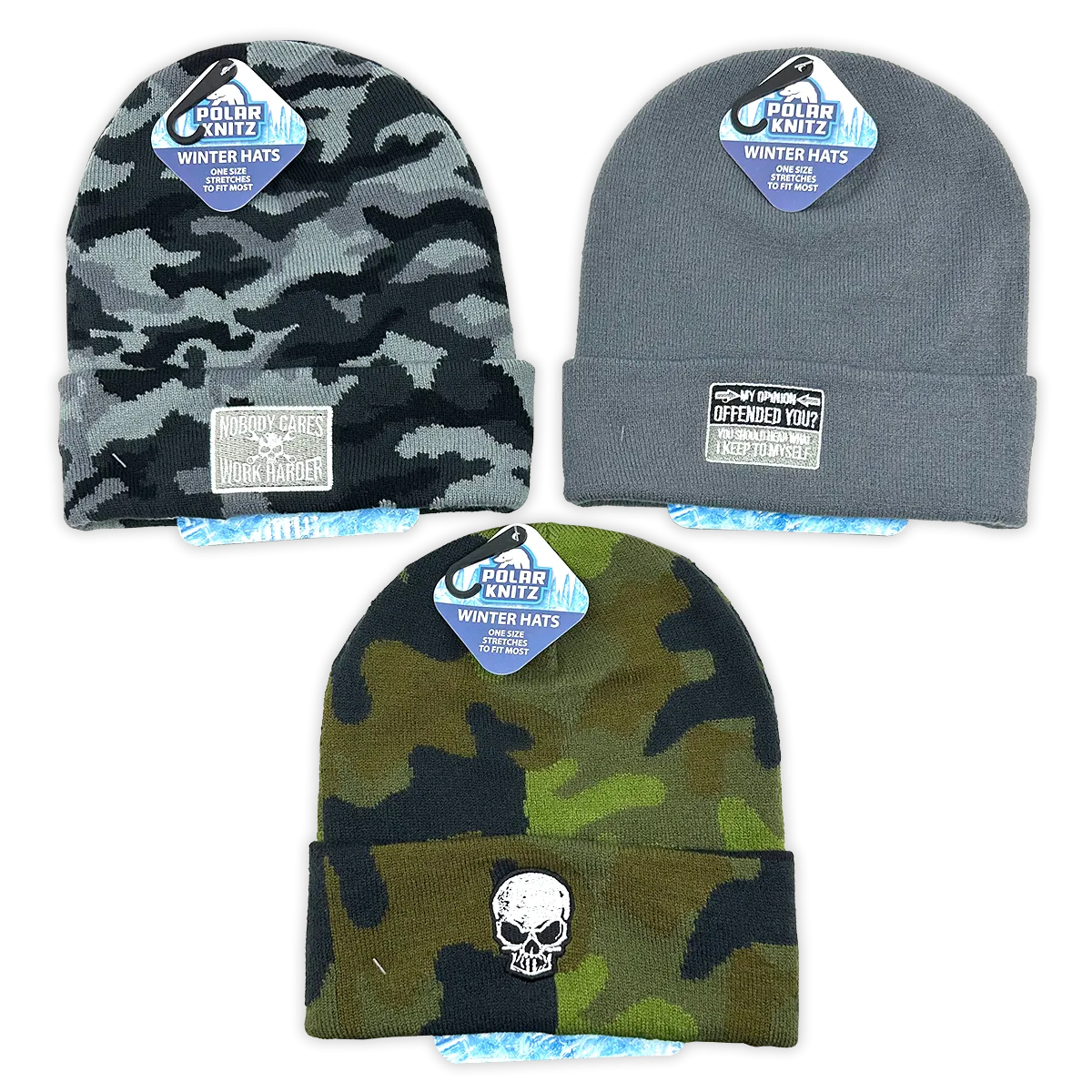 Cuffed Knit Hat Beanie Assortment - 12 Pieces Per Retail Ready Display 24098