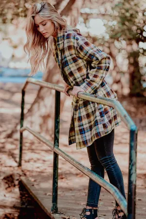 Davi & Dani Oversized Plaid Coat