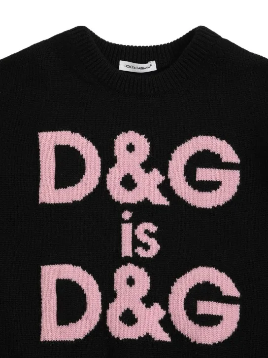 Dolce&amp;Gabbana   Logo intarsia wool sweater 