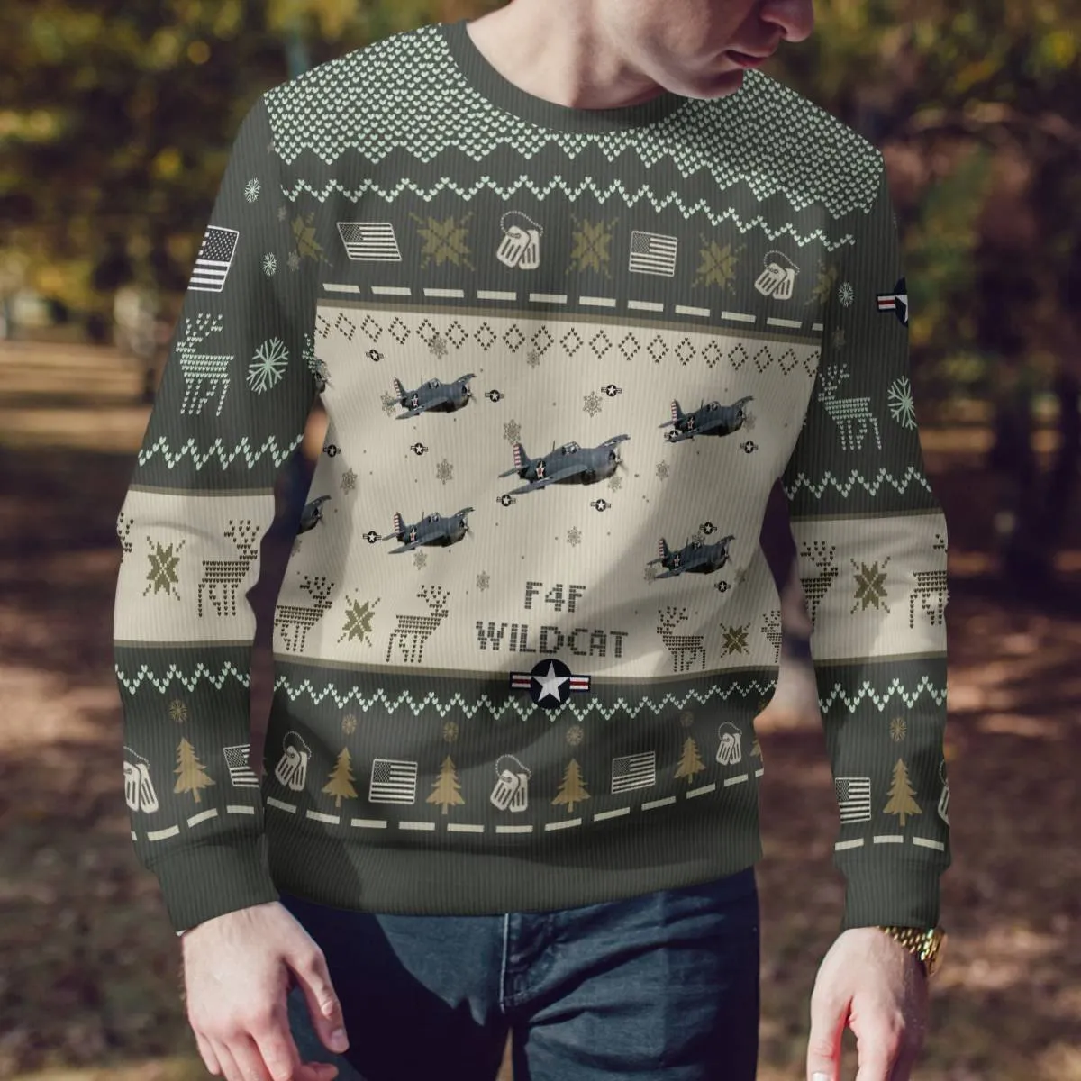 F4F Wildcat Aircraft Ugly Sweater, Ugly Sweater Christmas Shirt for Men Dad Veteran