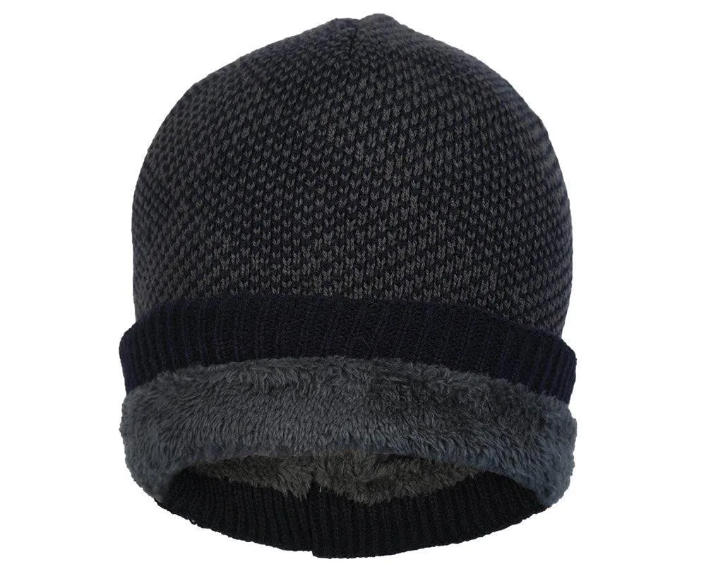 Fabseasons Plain Blue Acrylic Woolen Winter Beanie - skull cap