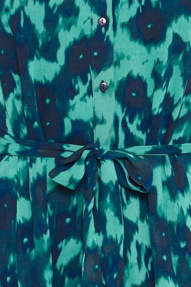 Florro Mini Smock Dress (Green/Blue Slate)