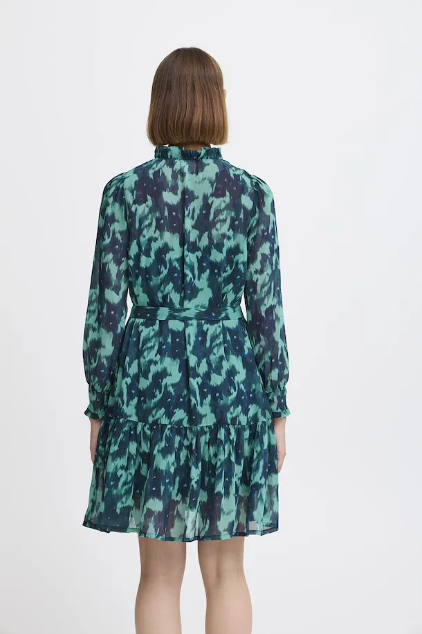 Florro Mini Smock Dress (Green/Blue Slate)