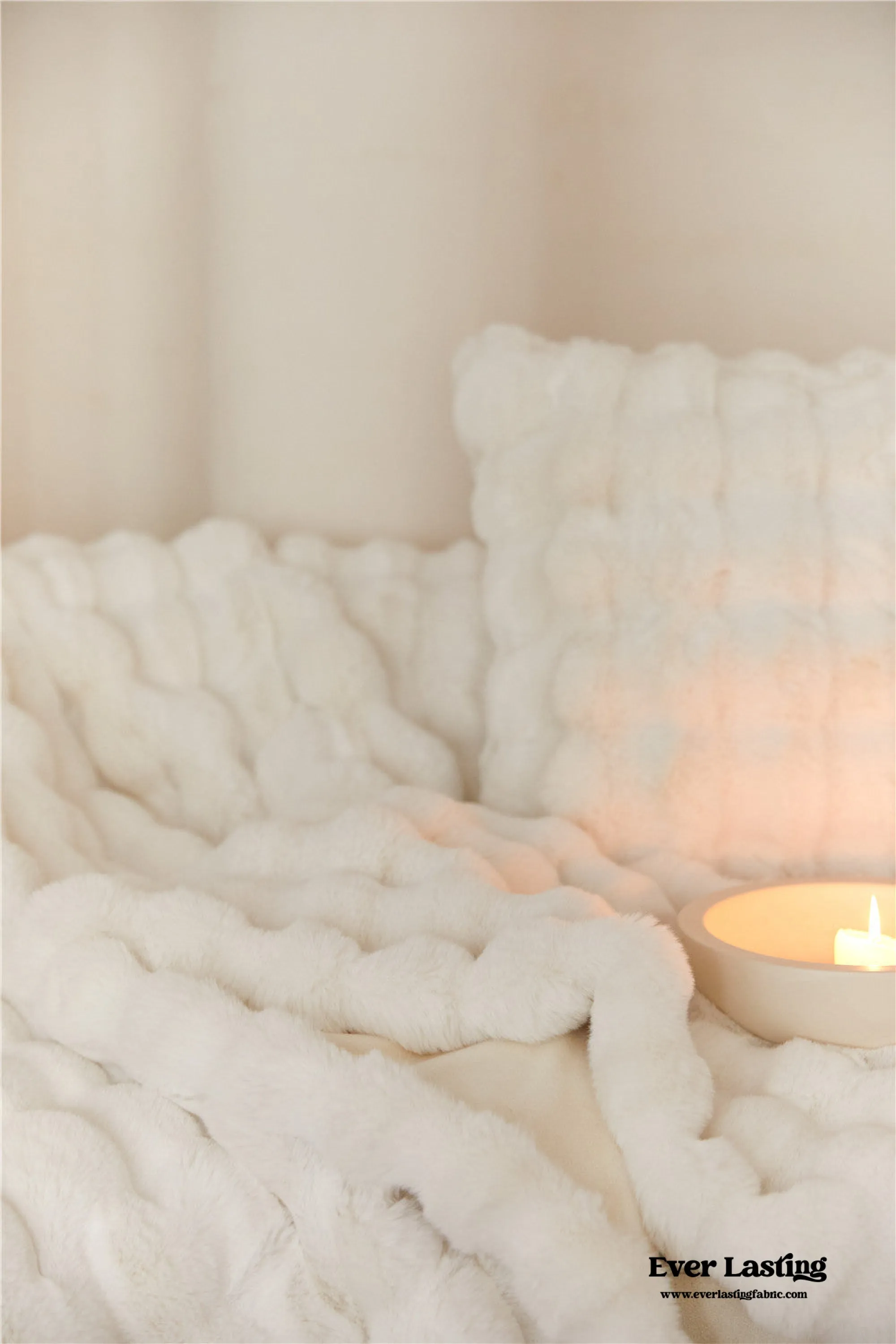Fluffy Plush Throw Blanket / White