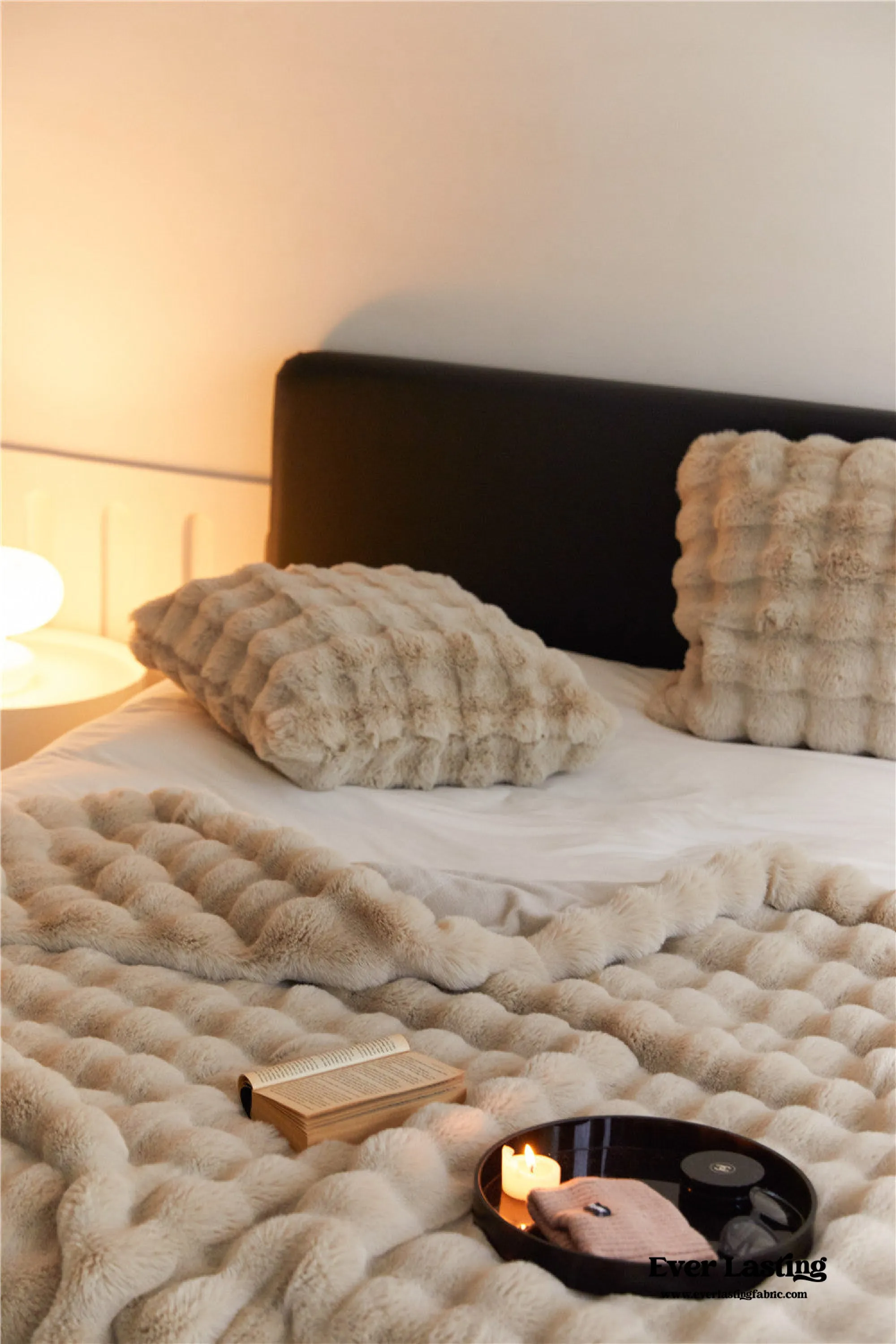 Fluffy Plush Throw Blanket / White