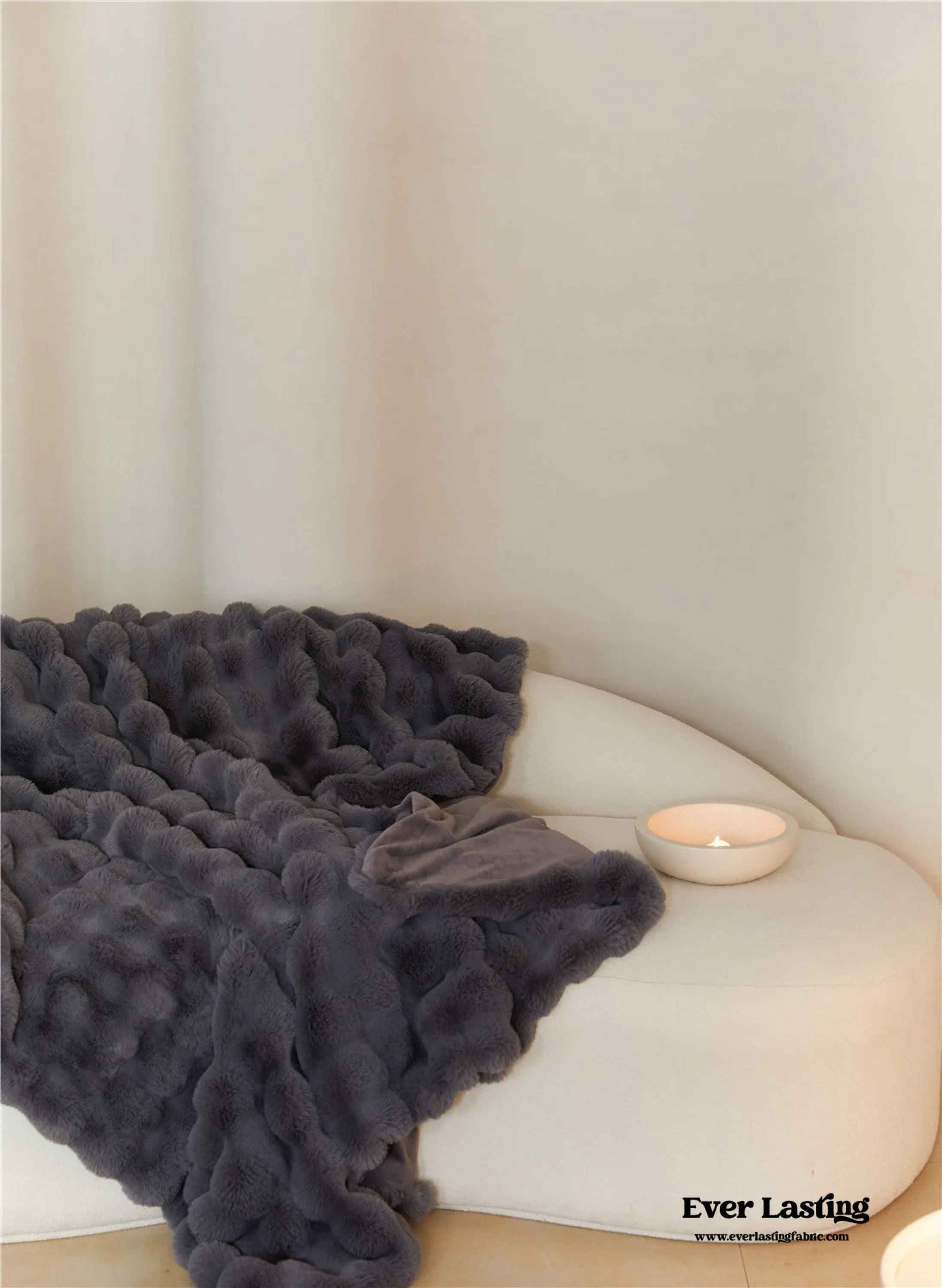 Fluffy Plush Throw Blanket / White
