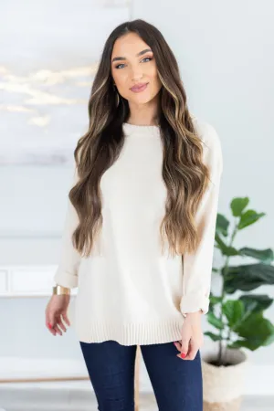 Get Involved Cream White Chenille Sweater
