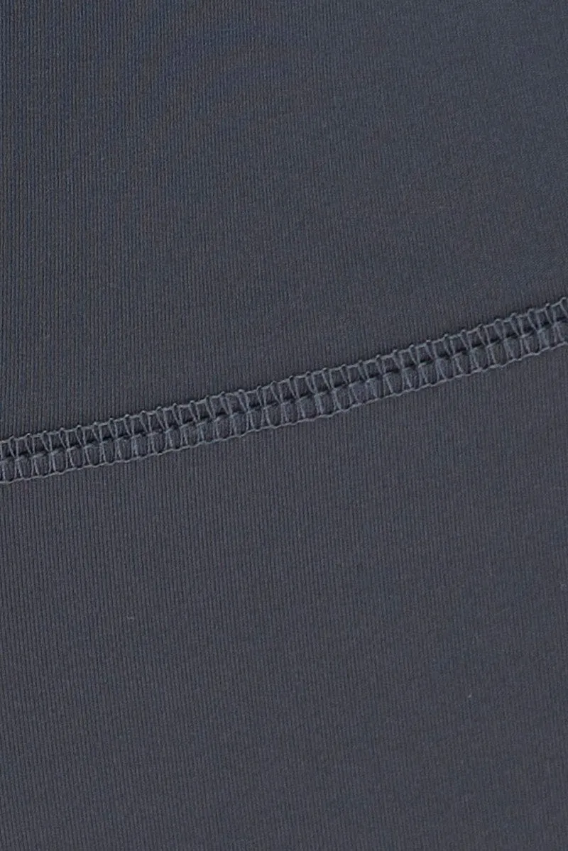 Grey Flare Leg Pants High Rise