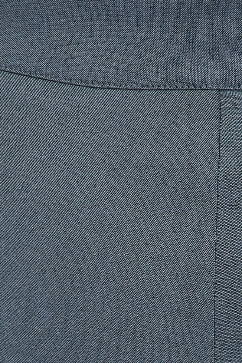 Grey Straight Fit Pants Mid Rise