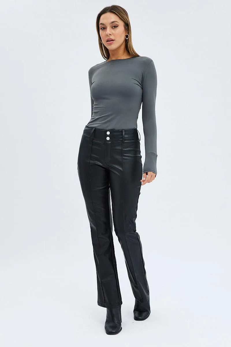 Grey Supersoft Top Long Sleeve Round Neck