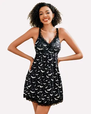 Halloween Lace Full Slip Sleepwear