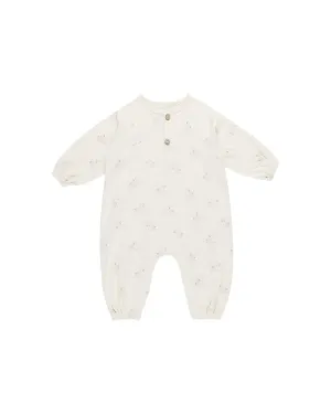 Henley Bubble Jumpsuit in Ivoty/Swans
