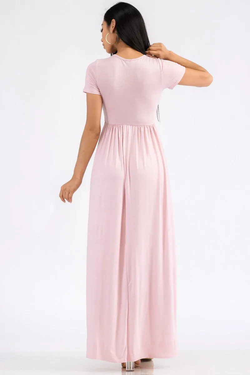 HH464R-SL - SHORT SLEEVE MAXI DRESS
