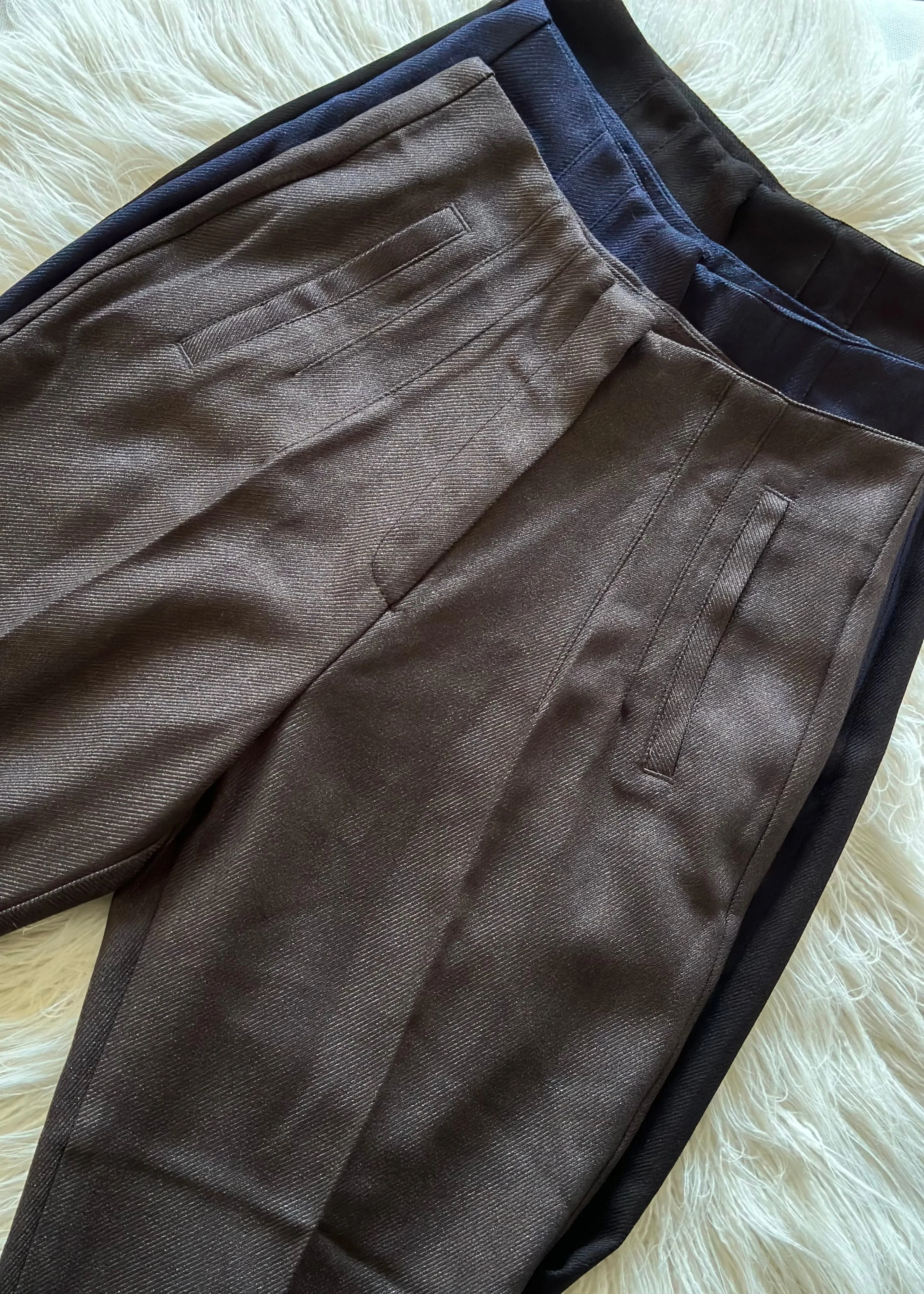 High-Rise Wool Pencil Pants