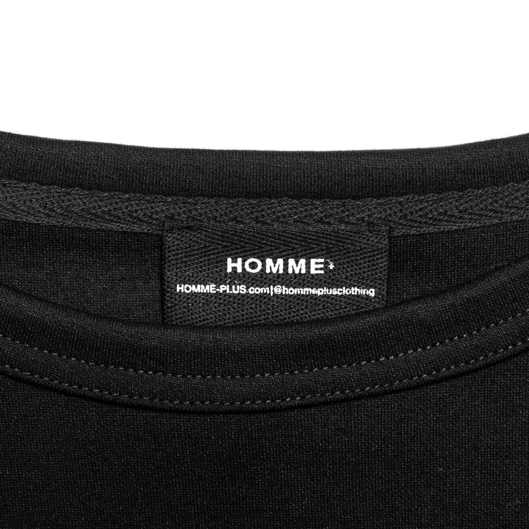 HOMME  Oversized LS Patch Tee Black