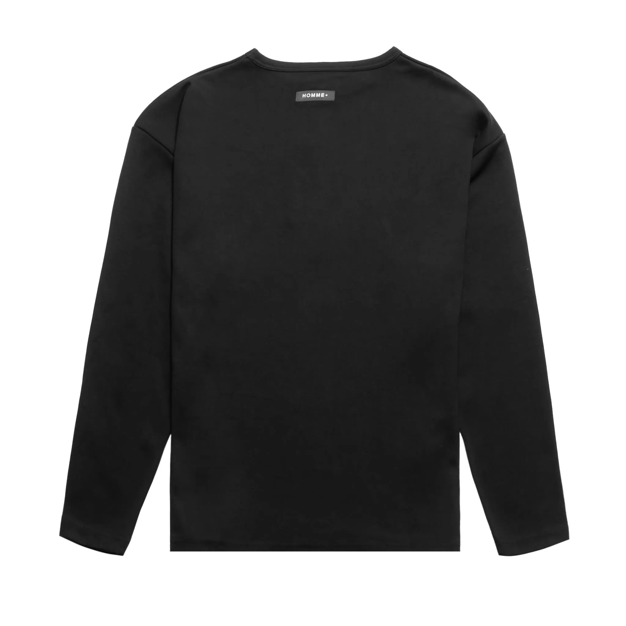HOMME  Oversized LS Patch Tee Black