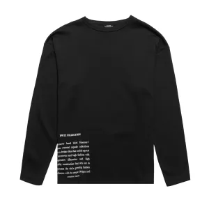 HOMME  Oversized LS Patch Tee Black