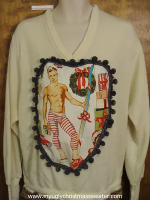 Hottie Guy Mens Ugly Christmas Sweater Festive Jammies