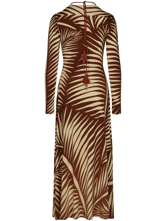 Johanna Ortiz   Printed shiny jersey midi dress 