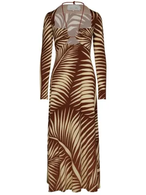 Johanna Ortiz   Printed shiny jersey midi dress 