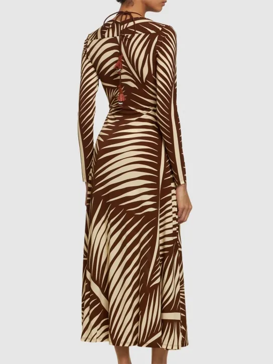 Johanna Ortiz   Printed shiny jersey midi dress 