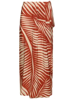 Johanna Ortiz   Printed silk long wrap skirt 