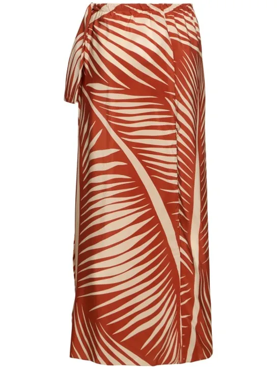 Johanna Ortiz   Printed silk long wrap skirt 