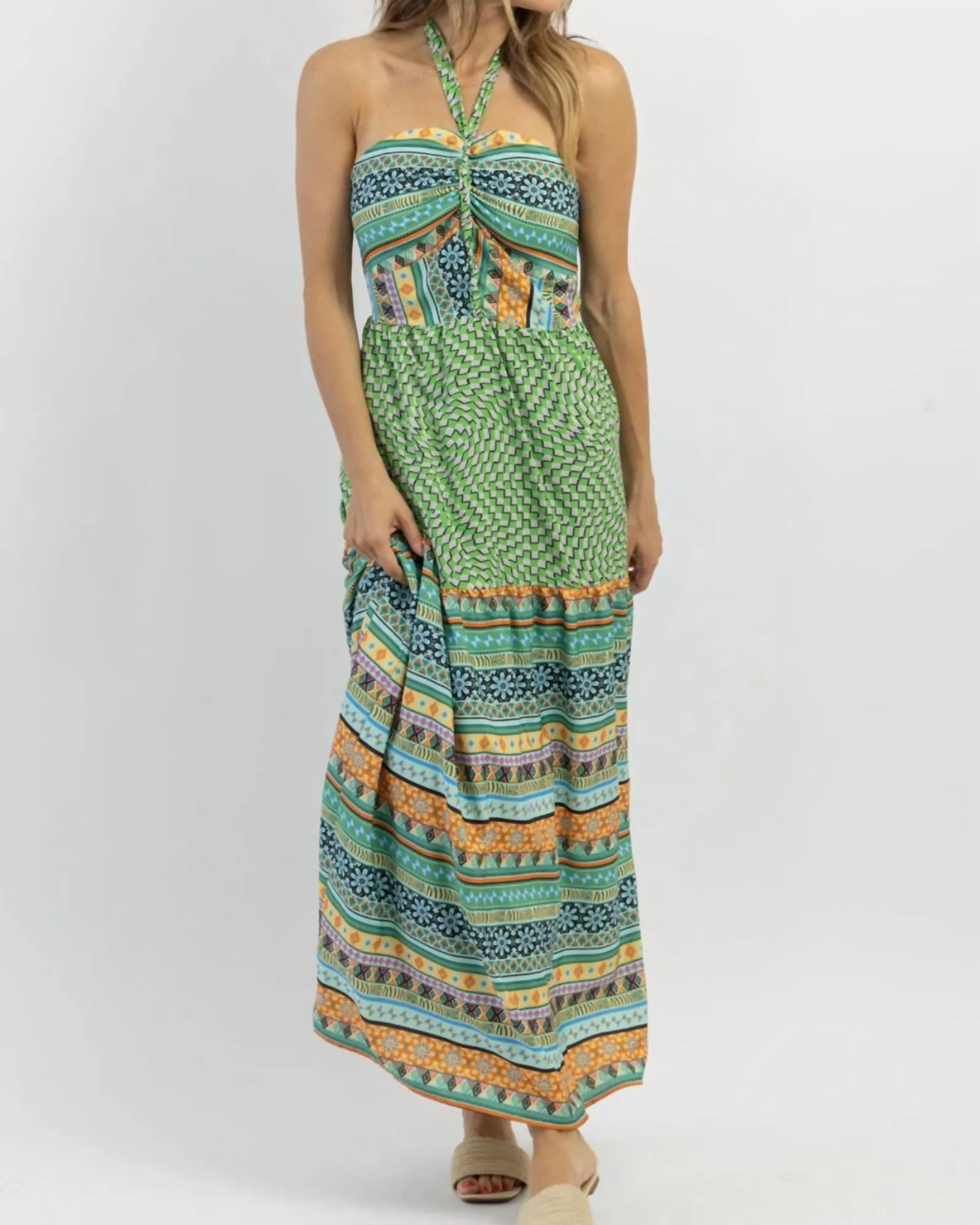 Kahuna Halter Maxi Dress In Green | Green