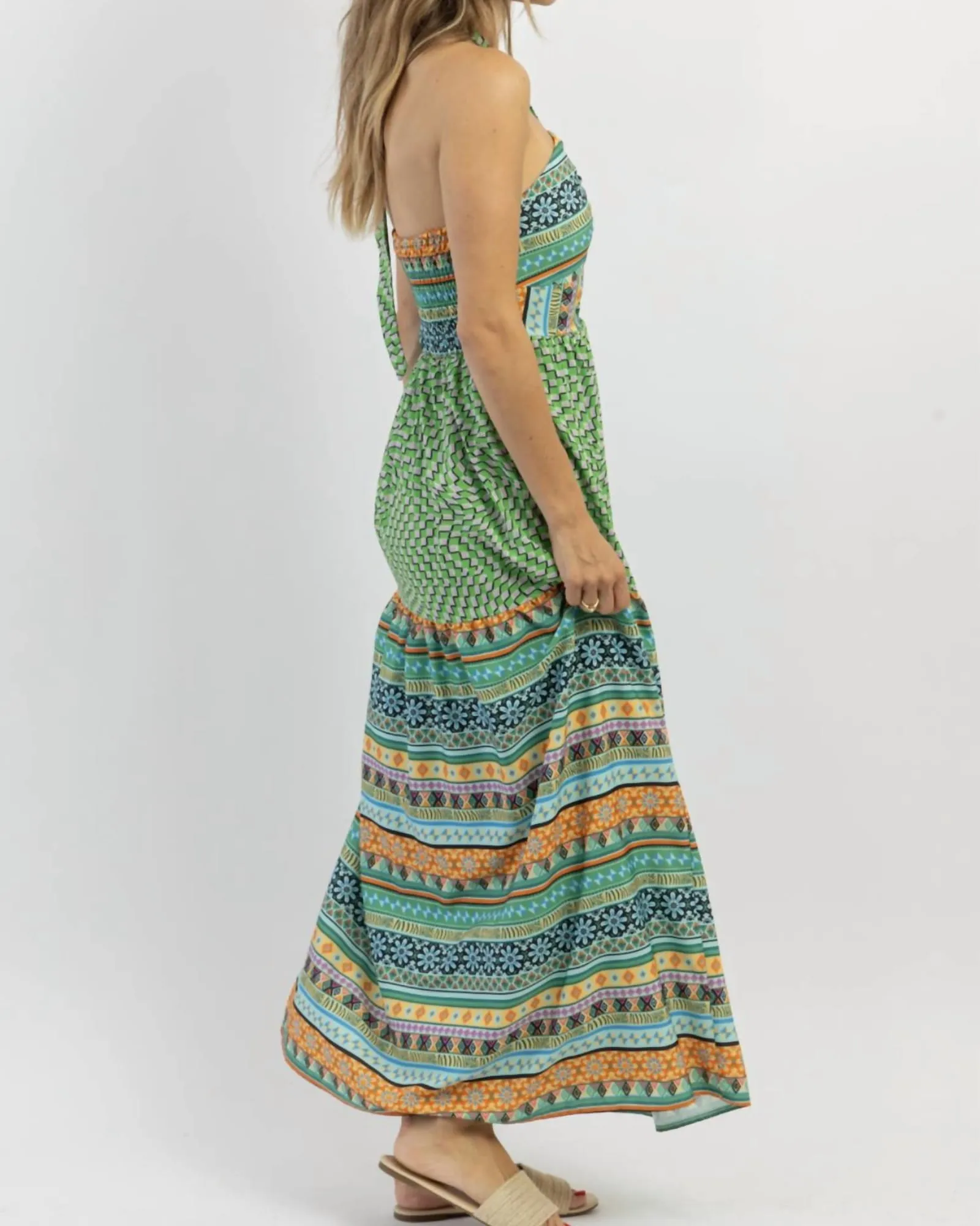 Kahuna Halter Maxi Dress In Green | Green