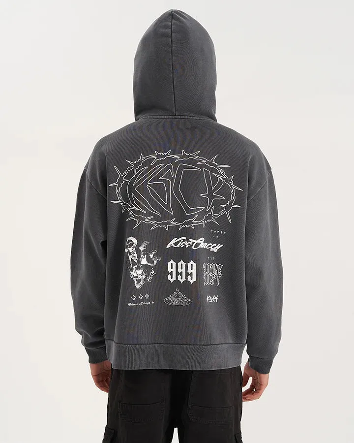 KISS CHACEY Mens Riftborne Heavy Hoodie - Pigment Asphalt