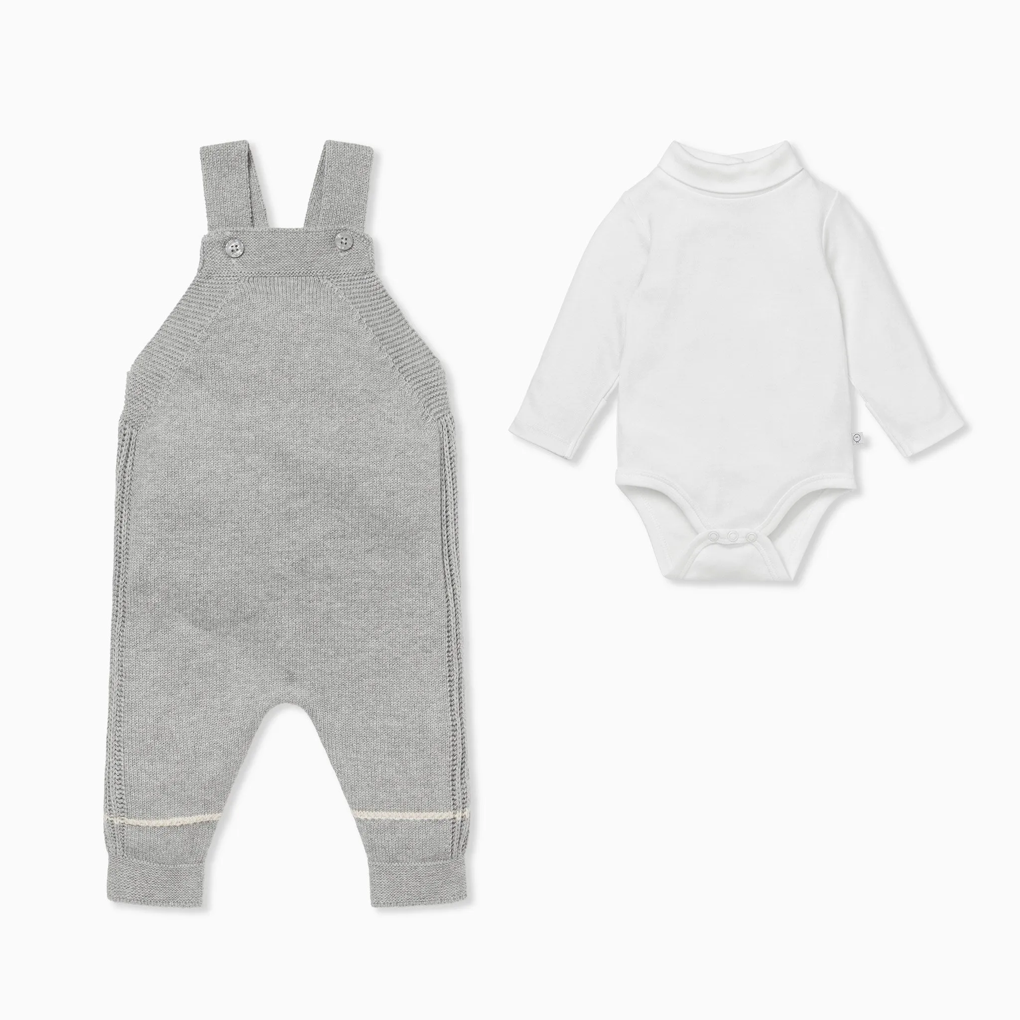 Knitted Dungarees & Rollneck Bodysuit Outfit