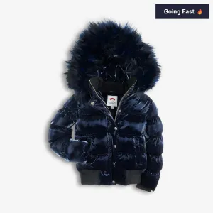 Kyla Puffer Coat | Navy Shine