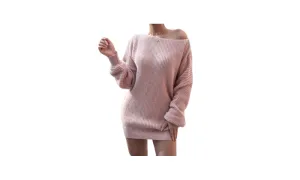 Long Sleeve Casual Loose Knitted Woolen Dress