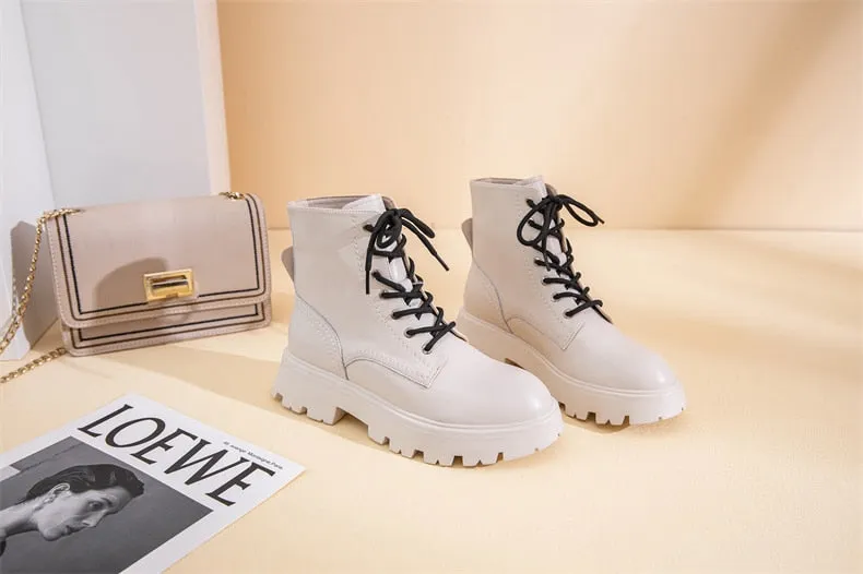 Martinique Genuine Leather Ankle Length Lace-up Boot, Autumn/Fall with NoLining