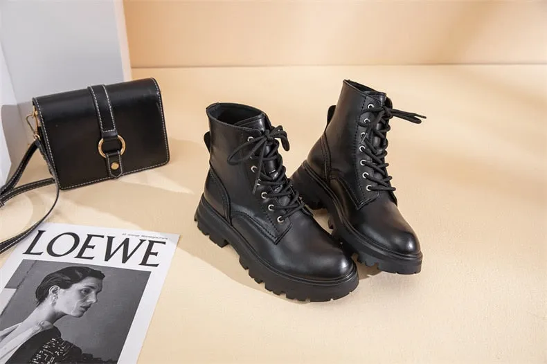 Martinique Genuine Leather Ankle Length Lace-up Boot, Autumn/Fall with NoLining