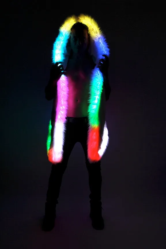 Men's LED Sequin Vest in "Blue/ Gold Rainbow"