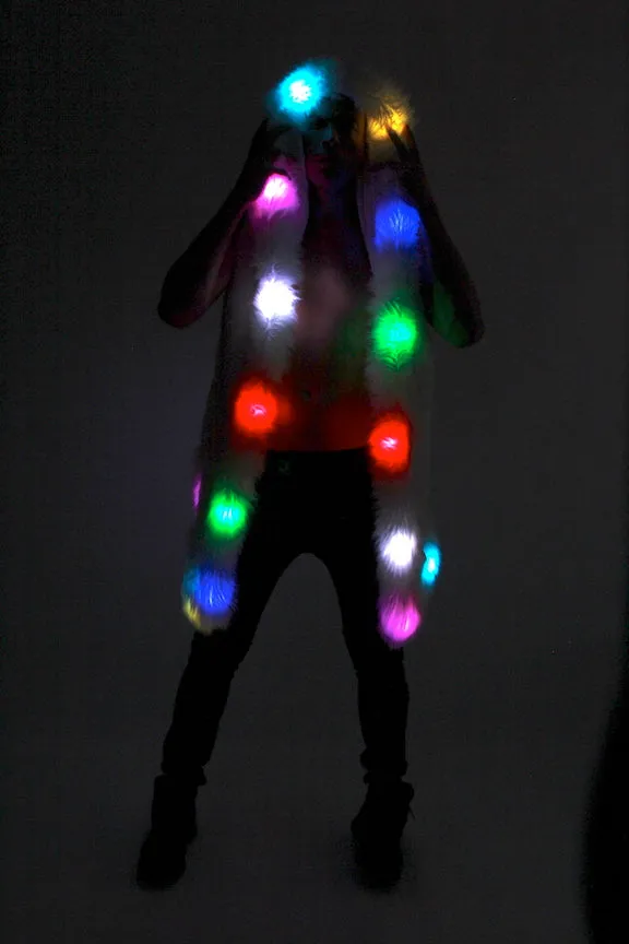 Men's LED Sequin Vest in "Blue/ Gold Rainbow"