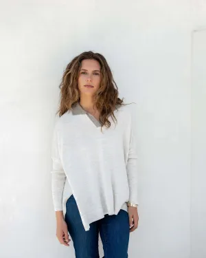 Mersea Catalina Polo Sweater Sea Salt/Driftwood