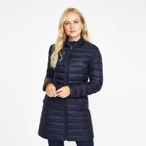 Navy Long Down Quilted Coat