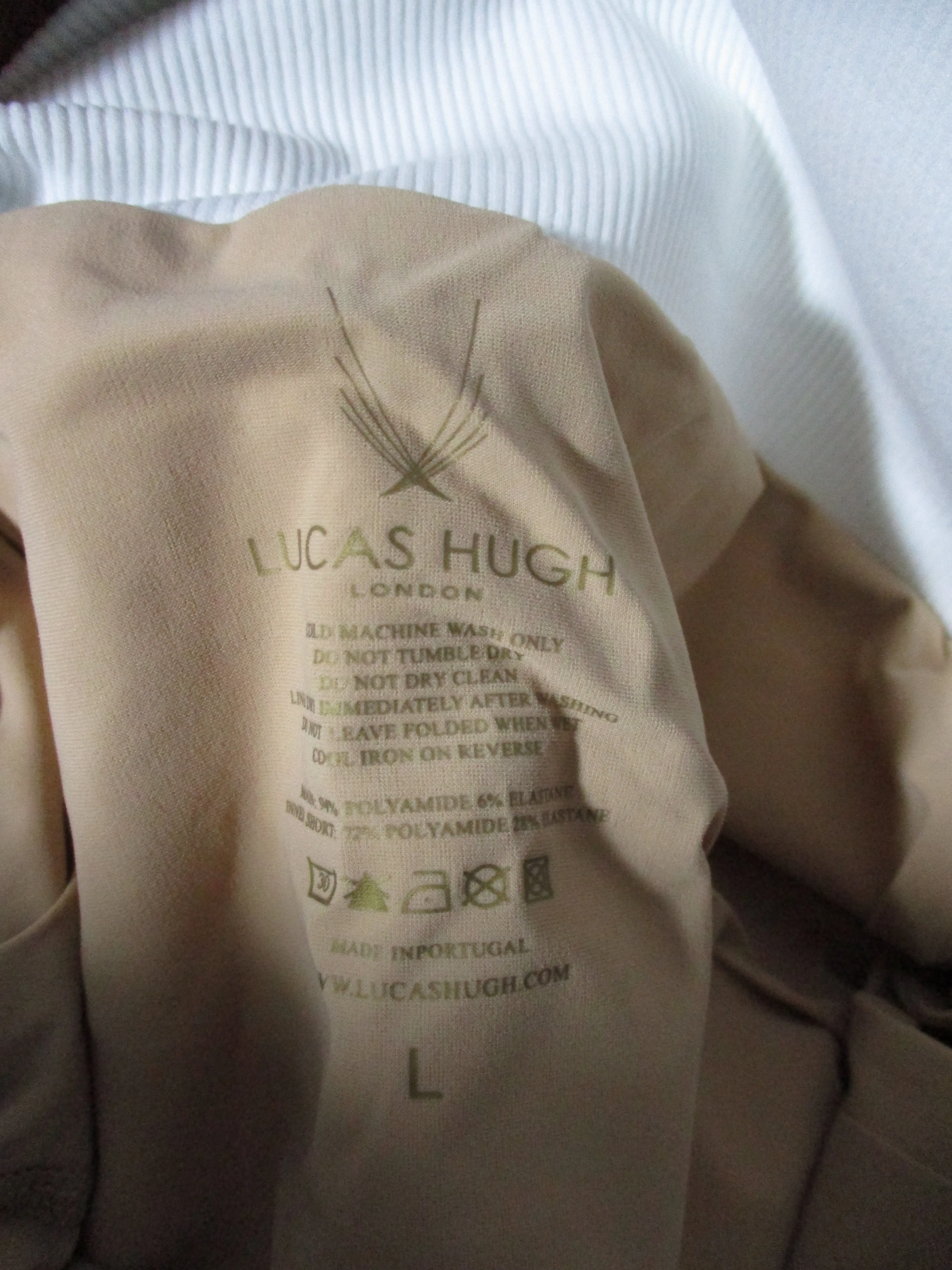 NEW NWT LUCAS HUGH CORE TECHNICAL KNIT 7/8 LEGGINGS L WHITE