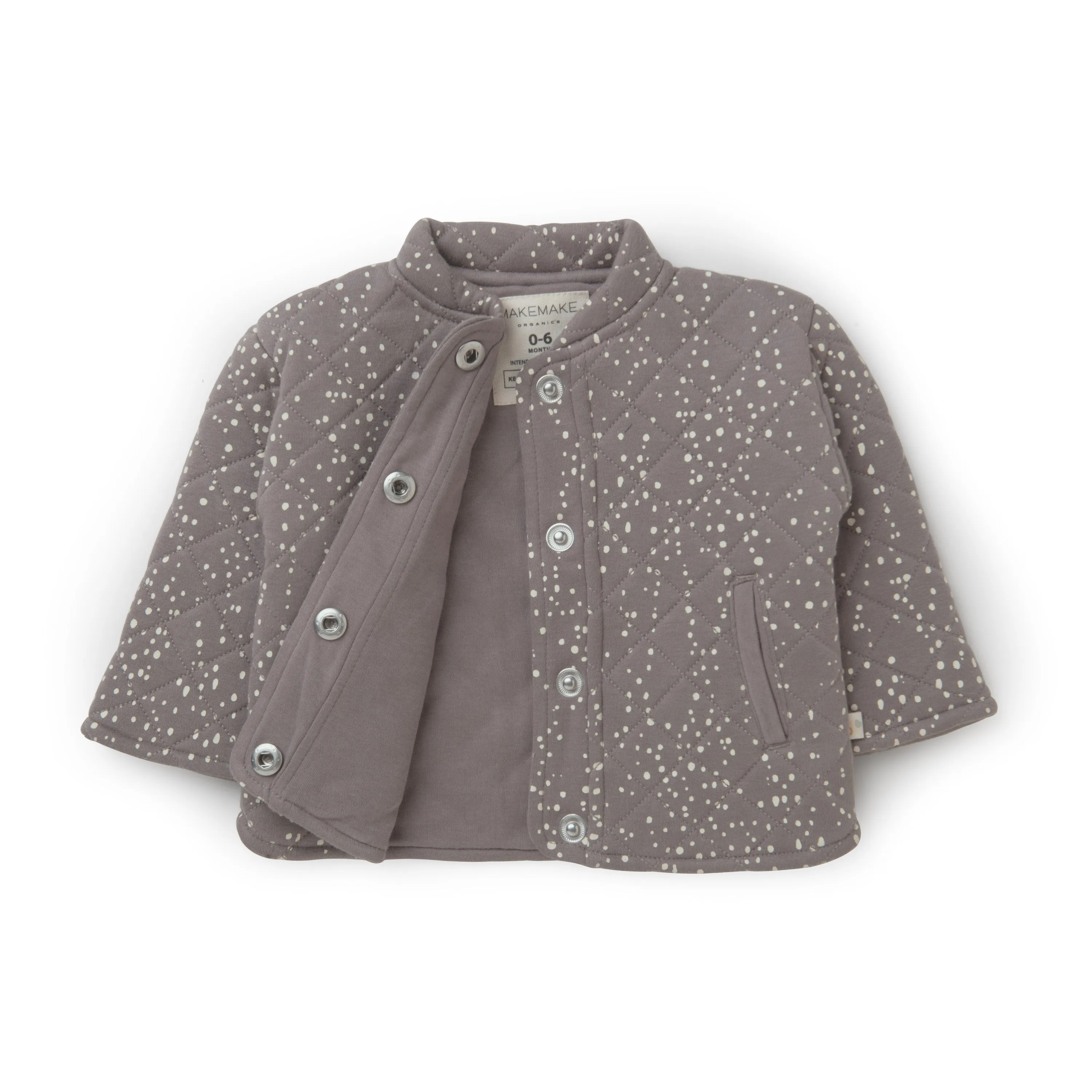 Organic Kids Merino Wool Buttoned Jacket - Speckle