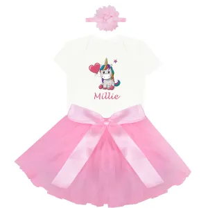 Personalised Red Baby Tutu Set- Unicorn