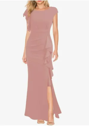 Pink Crepe Maxi Dress