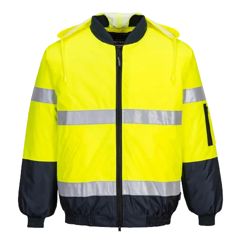 Portwest Hi-Vis Bomber Jacket with Tape 2 Tone Reflective Work Safety MJ504