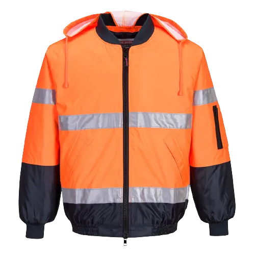 Portwest Hi-Vis Bomber Jacket with Tape 2 Tone Reflective Work Safety MJ504