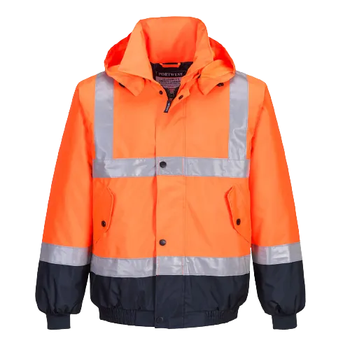 Portwest Hi-Vis Flying Jacket 2 Tone Waterproof Reflective Safety Work MJ204