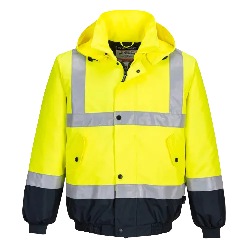 Portwest Hi-Vis Flying Jacket 2 Tone Waterproof Reflective Safety Work MJ204