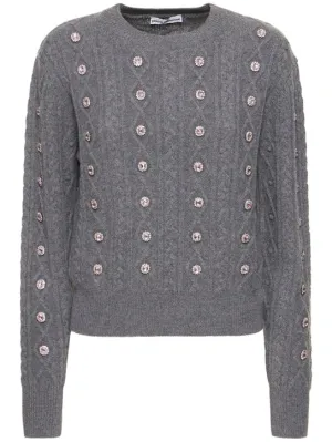 Rabanne   Wool &amp; cashmere knit sweater w/crystals 